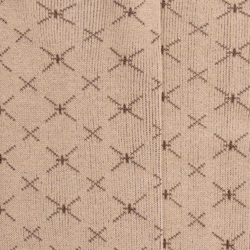 Doré Doré Chaussettes Pour Hommes En Fil D'Ecosse à Motifs Géométriques Sans Tricot élastique - Beige Grège