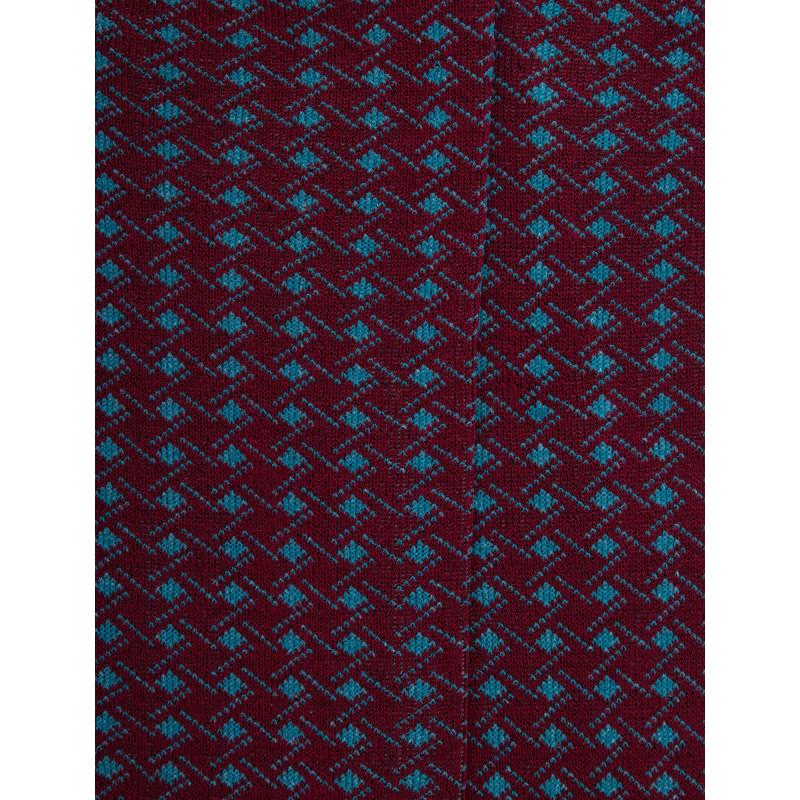 Doré Doré Chaussettes Pour Hommes En Fil D'Ecosse à Motifs Géométriques - Framboise