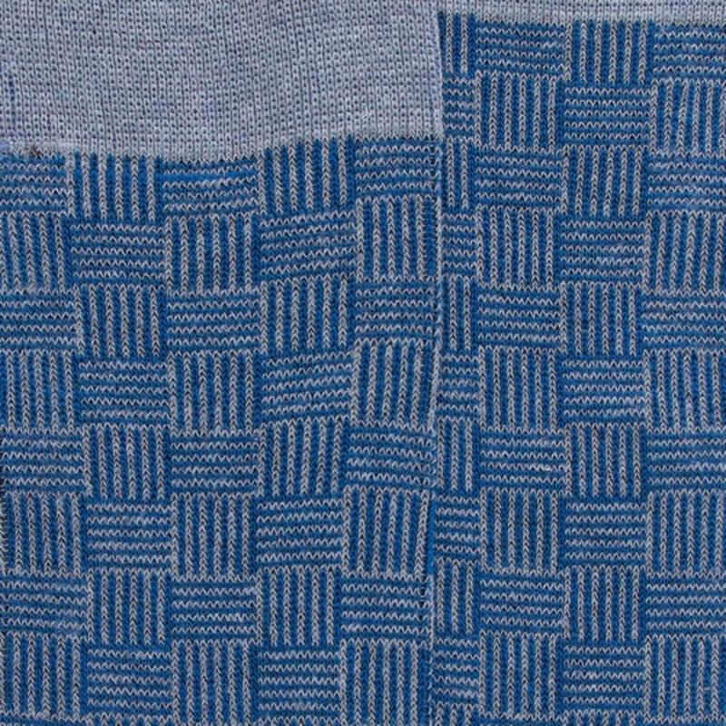 Doré Doré Chaussettes Pour Hommes En Fil D'Ecosse Tissé à Motifs Carrés - Bleu Glacier
