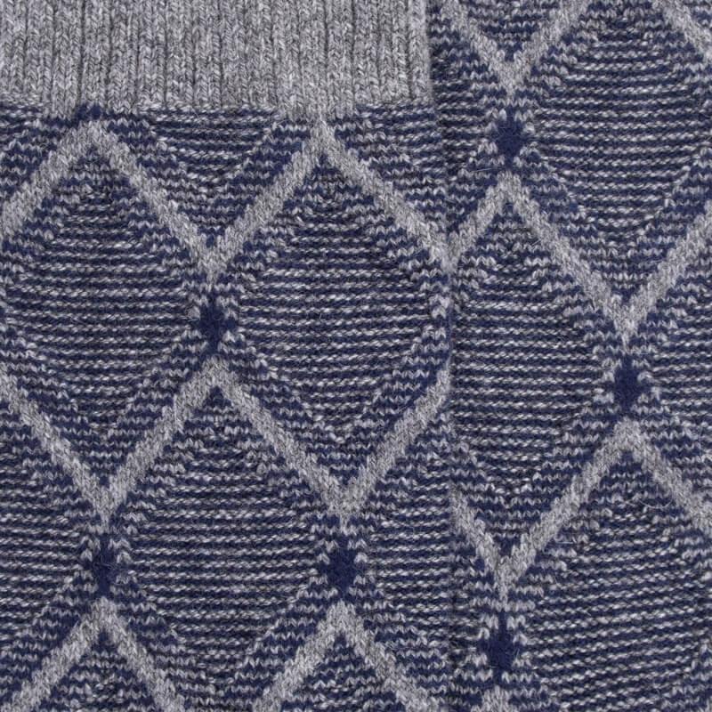 Doré Doré Chaussettes Pour Hommes En Laine Vierge Viscose Et Cachemire Avec Motifs à Losanges - Gris Oxford