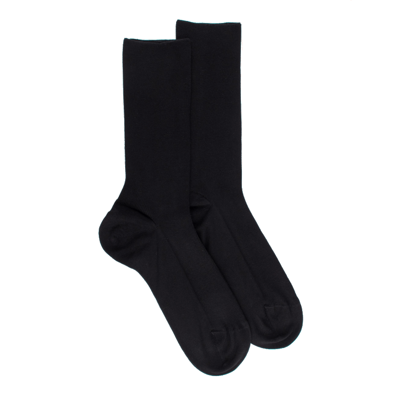 Doré Doré Chaussettes Sans Bord élastique En Coton égyptien - Spécial Jambes Sensibles - Noir