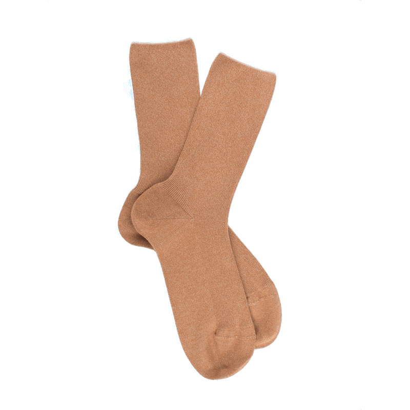 Doré Doré Chaussettes Sans Bord élastique En Coton égyptien - Spécial Jambes Sensibles - Beige Désert
