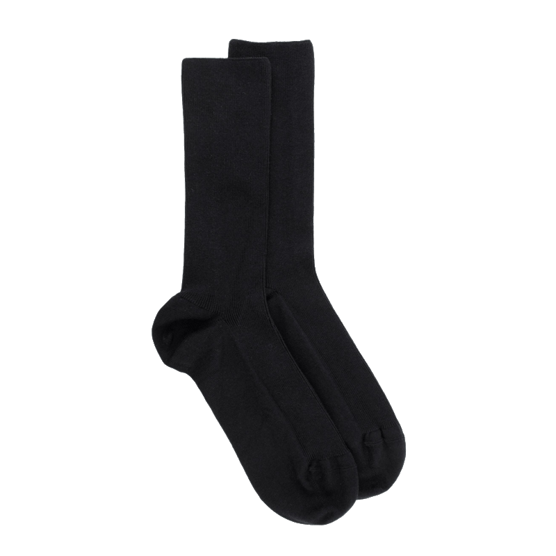 doré doré Chaussettes sans bord élastique en coton égyptien - Spécial jambes sensibles - Noir