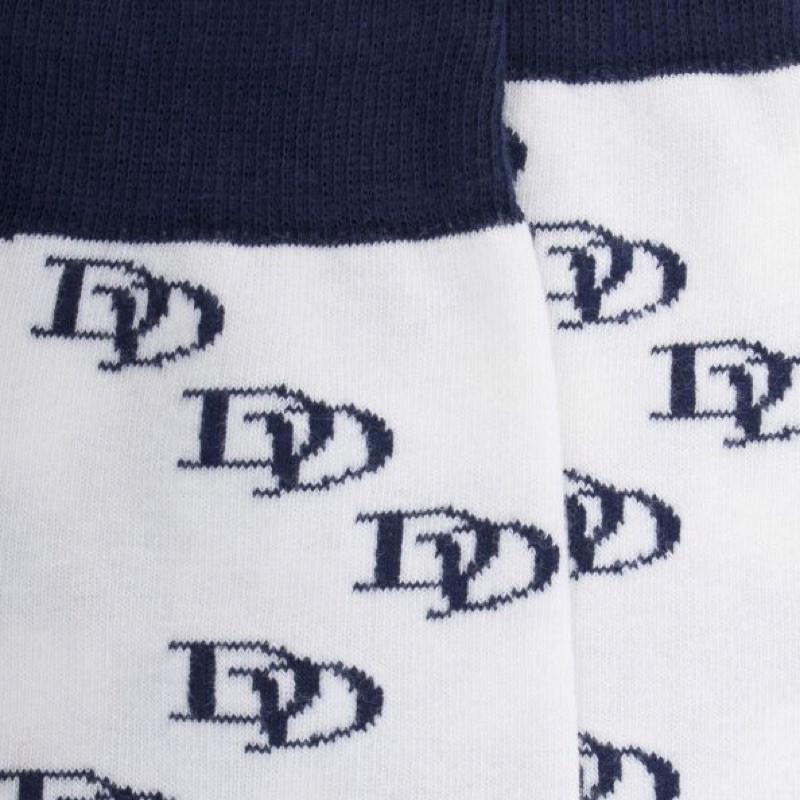 Doré Doré Chaussettes Unisexes Blanches En Coton Avec Spirales Et Logo DD