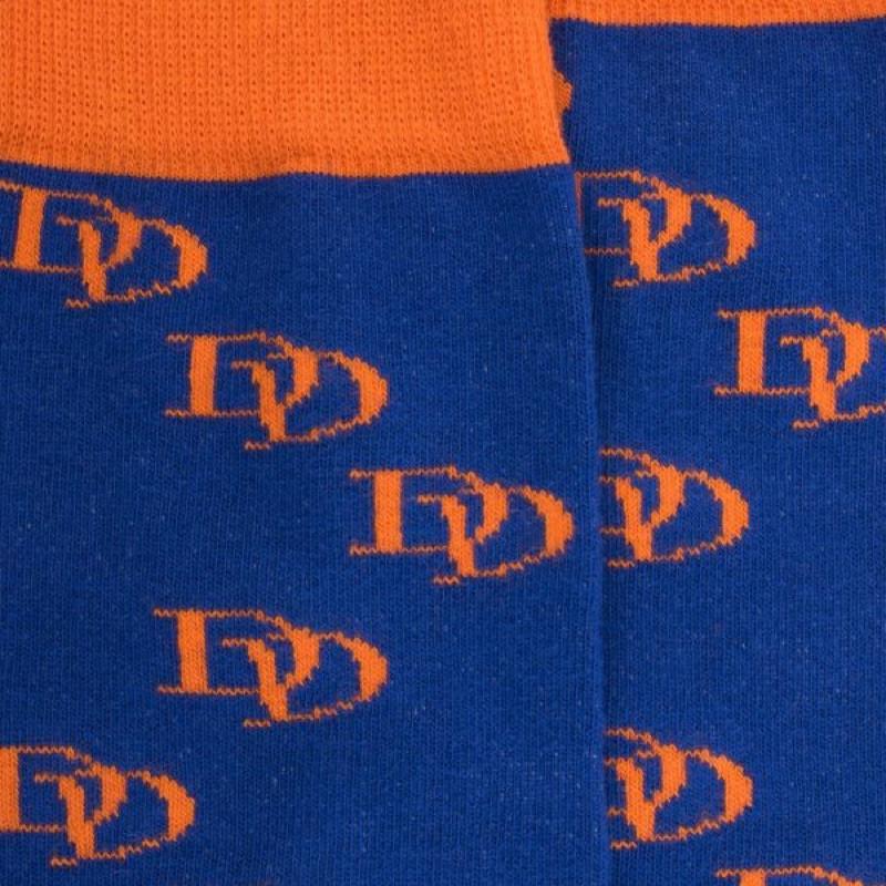 Doré Doré Chaussettes Unisexes Blanches En Coton Avec Spirales Et Logo DD