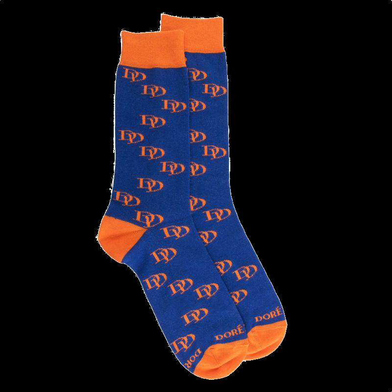 Doré Doré Chaussettes Unisexes Blanches En Coton Avec Spirales Et Logo DD