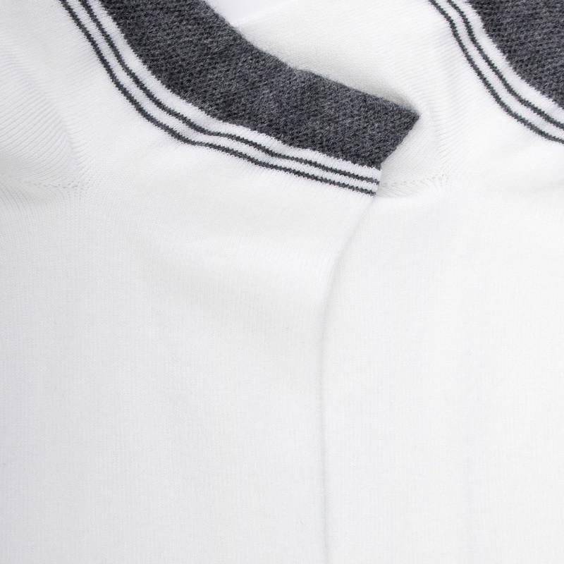 Doré Doré Chaussons En Coton Uni Pour Femmes Avec Bordures Contrastées - Blanc & Gris Oxford