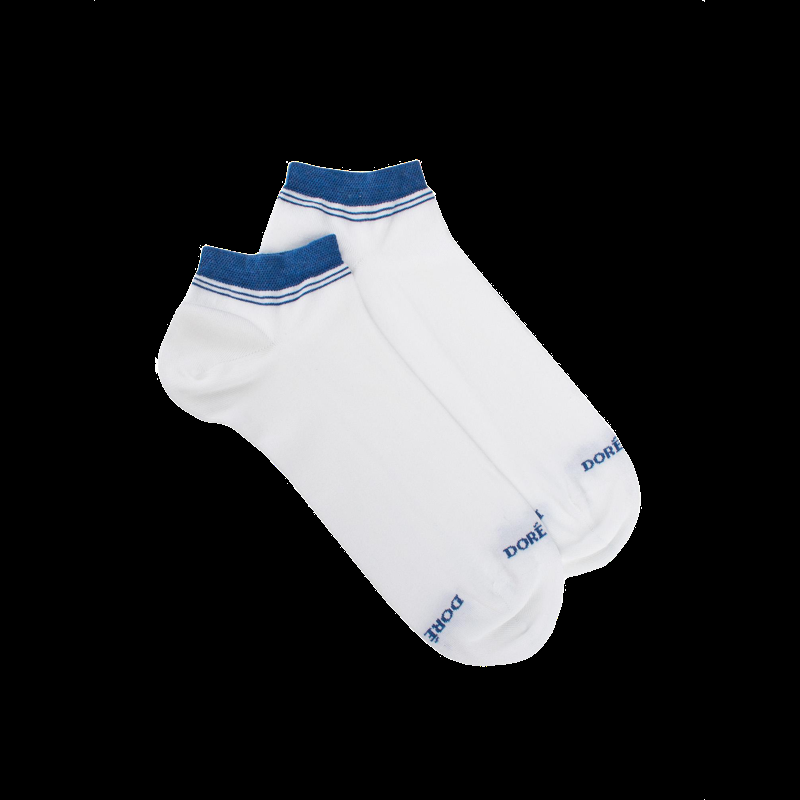 Doré Doré Chaussons En Coton Uni Pour Femmes Avec Bordures Contrastées - Blanc &