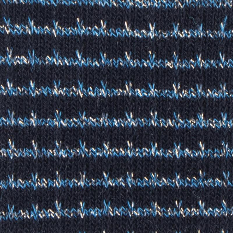 Doré Doré Collant En Coton Et Lurex Brillant - Bleu à Rayures