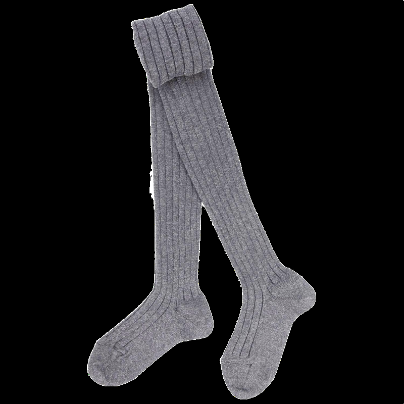 doré doré Collant enfant côtelé en coton doux - Gris rocheux