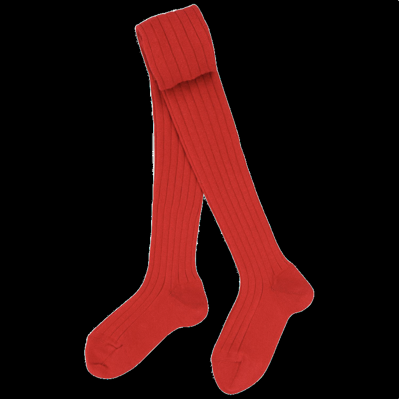 Doré Doré Collant Enfant Côtelé En Coton Doux - Rouge Ponceau