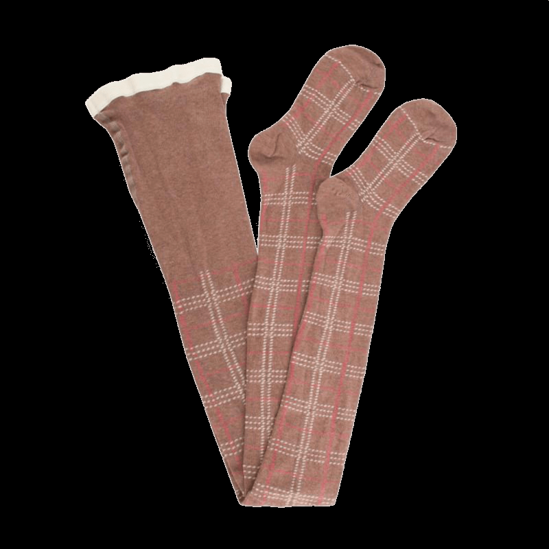 doré doré Collant enfant en coton motif tartan - Caille