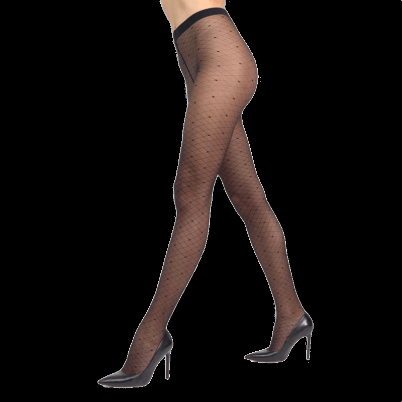 doré doré Collant femme 20 deniers à motif géométriques - Noir