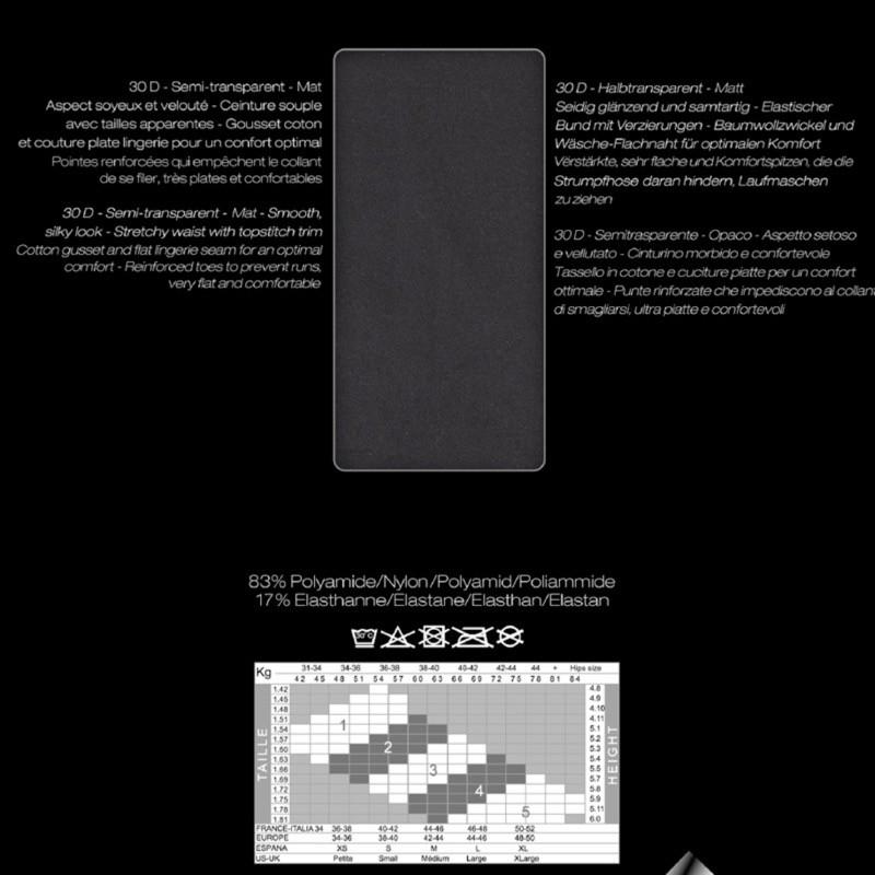 Doré Doré Collant Microfibre Intensité 30 Deniers Semi Opaque - Noir Mat