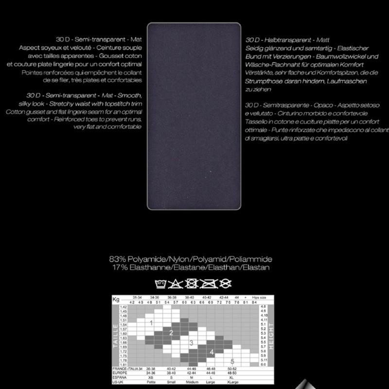 Doré Doré Collant Microfibre Intensité 30 Deniers Semi Opaque - Bleu Marine Mat