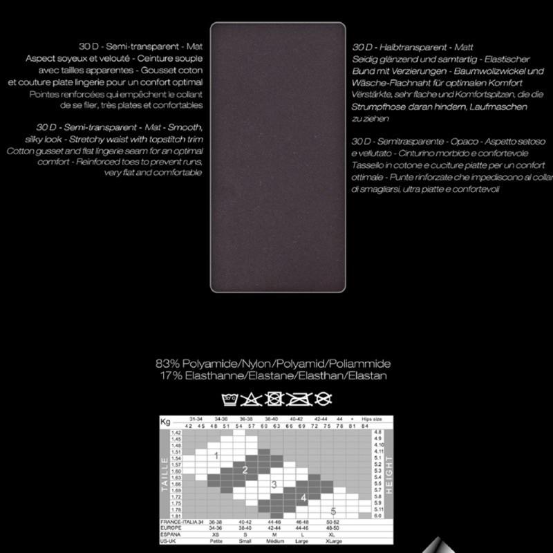 Doré Doré Collant Microfibre Intensité 30 Deniers Semi Opaque - Gris Anthracite