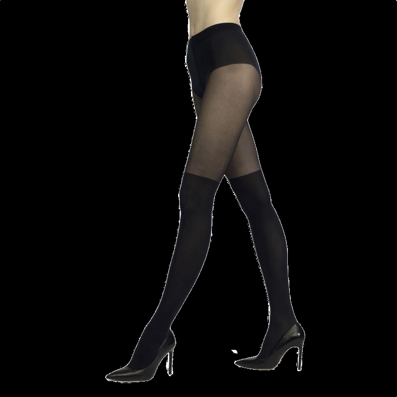 doré doré Collants fantaisie feinte parisienne - Noir