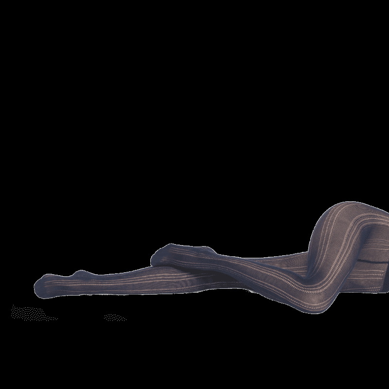 doré doré Collants femme ajourés en coton à motifs rayures verticales - Bleu jean foncé