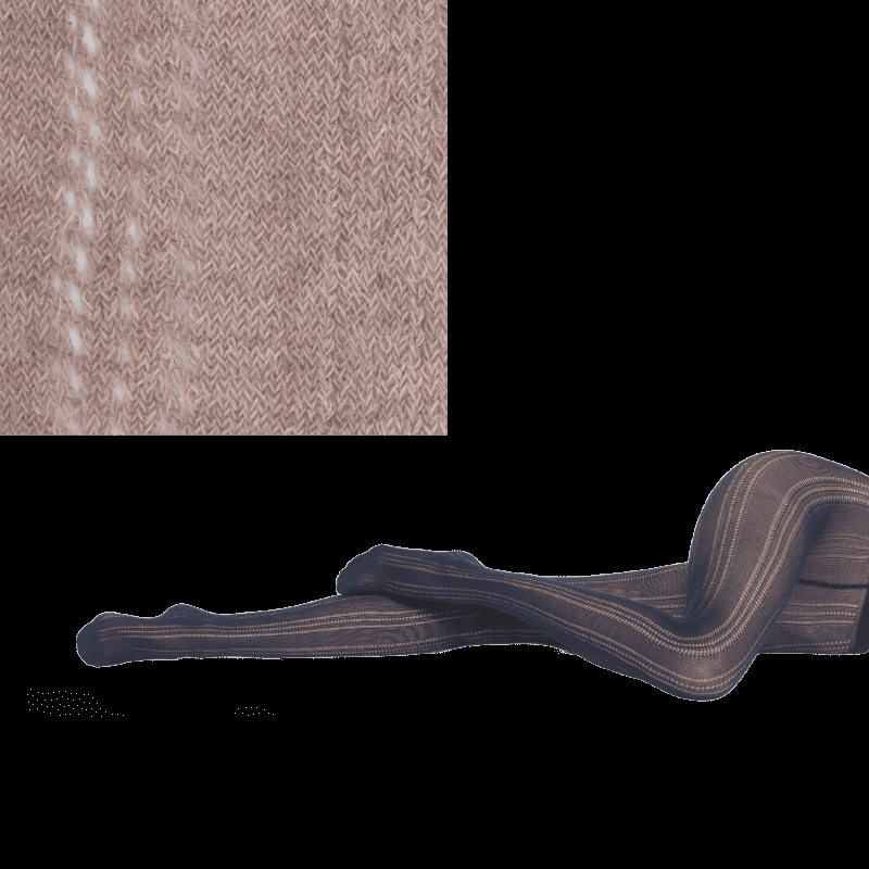 doré doré Collants femme ajourés en coton à motifs rayures verticales - Beige Sahara