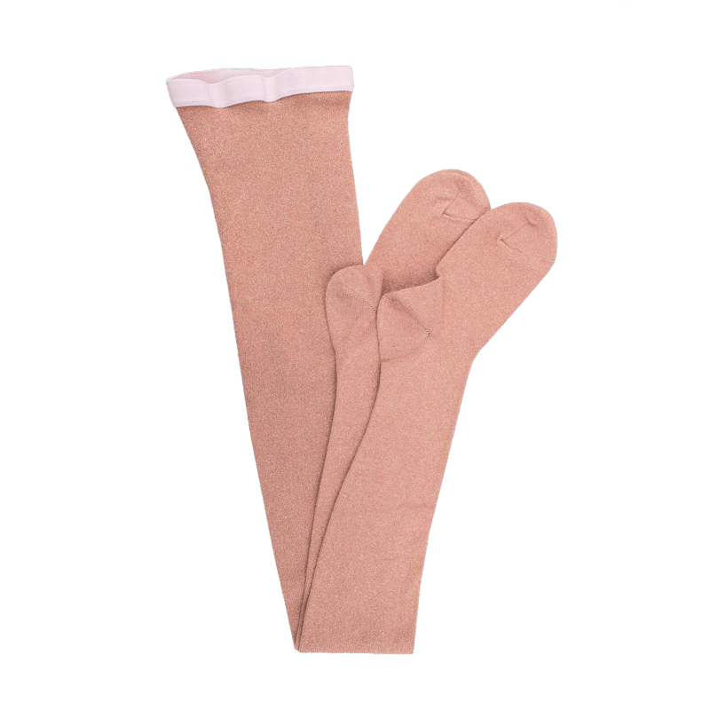 doré doré Collants pour enfants en coton effet brillant - Rose Praline