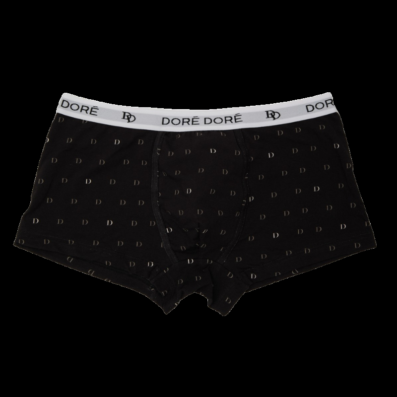 doré doré Boxer homme en coton à motifs D - Noir
