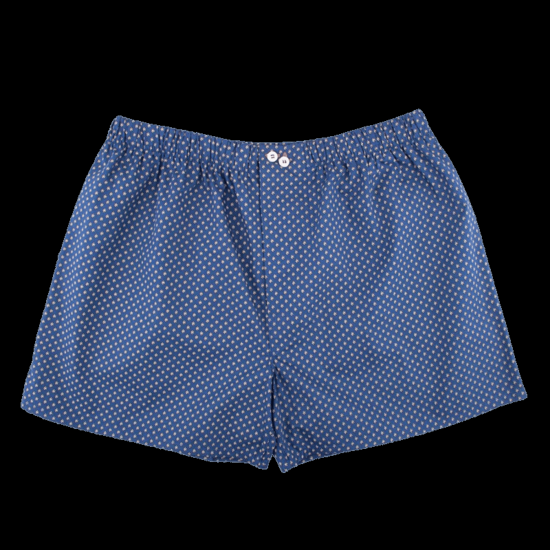 doré doré Caleçon homme en coton à motif - Bleu Port