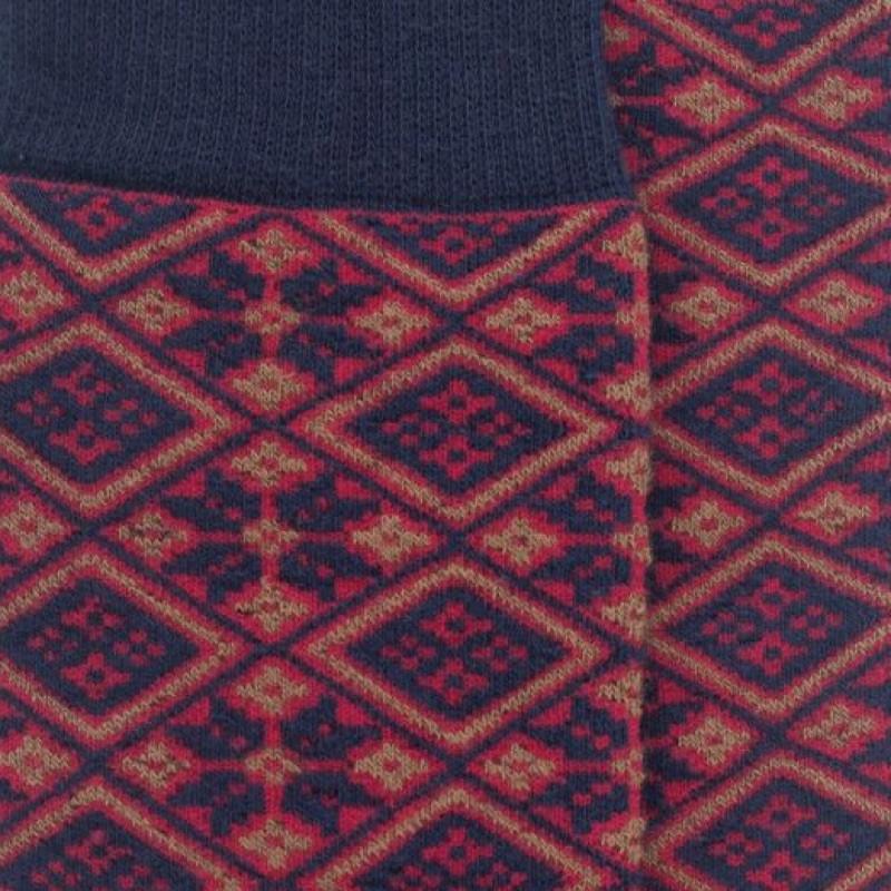 Doré Doré Chaussettes De Noël Au Motifs Grecs - Bleu