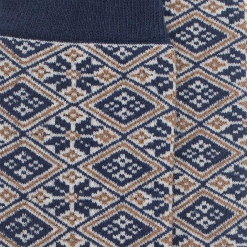 Doré Doré Chaussettes De Noël Au Motifs Grecs - Bleu
