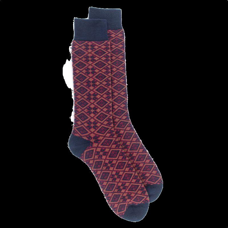 doré doré Chaussettes de Noël au motifs grecs - Bleu