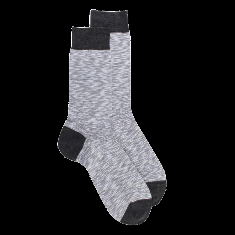 doré doré Chaussettes homme en coton chiné - Gris