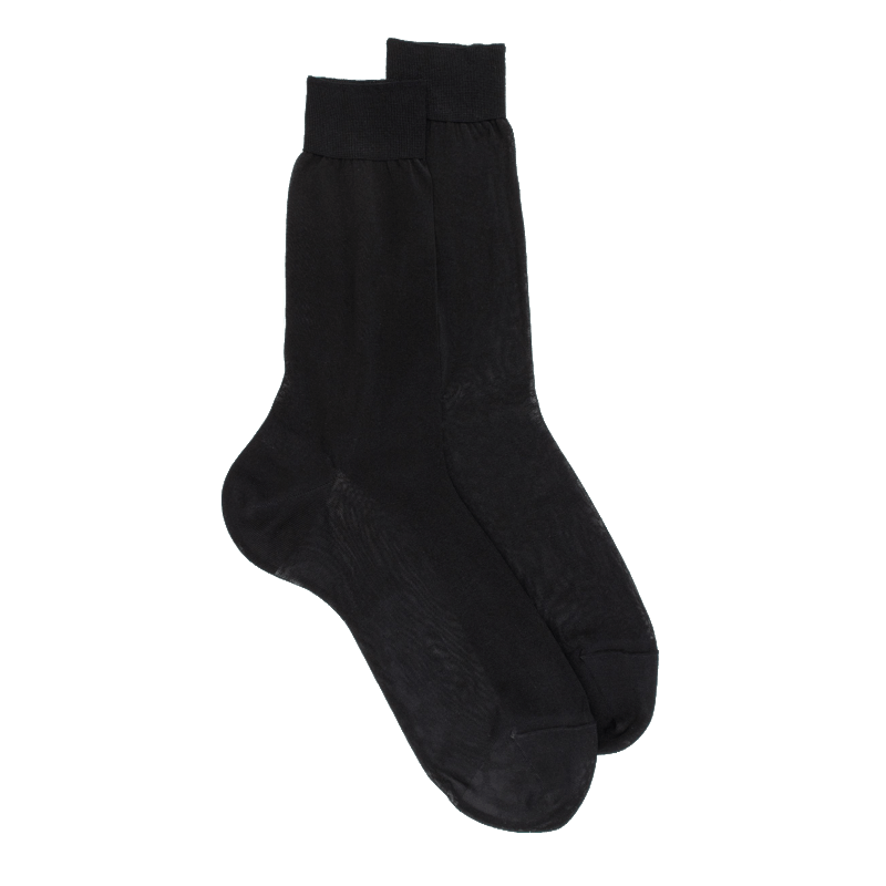 doré doré Chaussettes homme luxe en pure soie - Noir