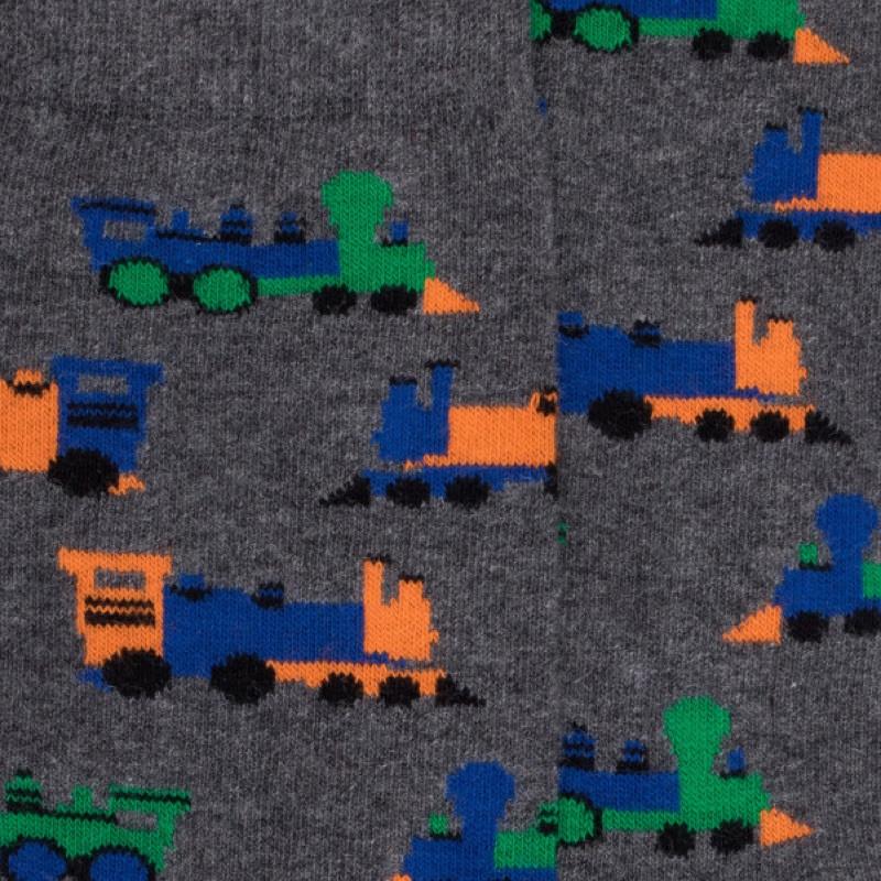 Doré Doré Chaussettes Motifs De Petits Trains - Gris