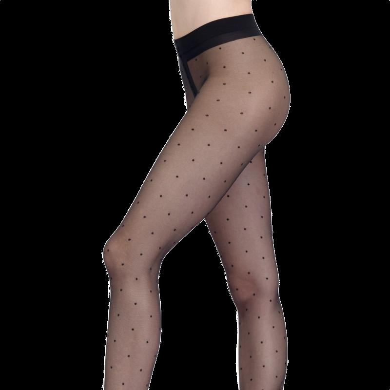 Doré Doré Collant Avignon à Pois - Noir