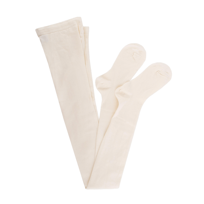 doré doré Collant enfant en coton doux - Écru