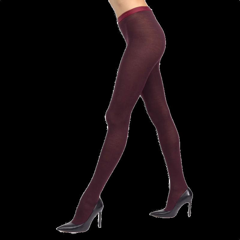 doré doré Collant femme en laine - Aubergine
