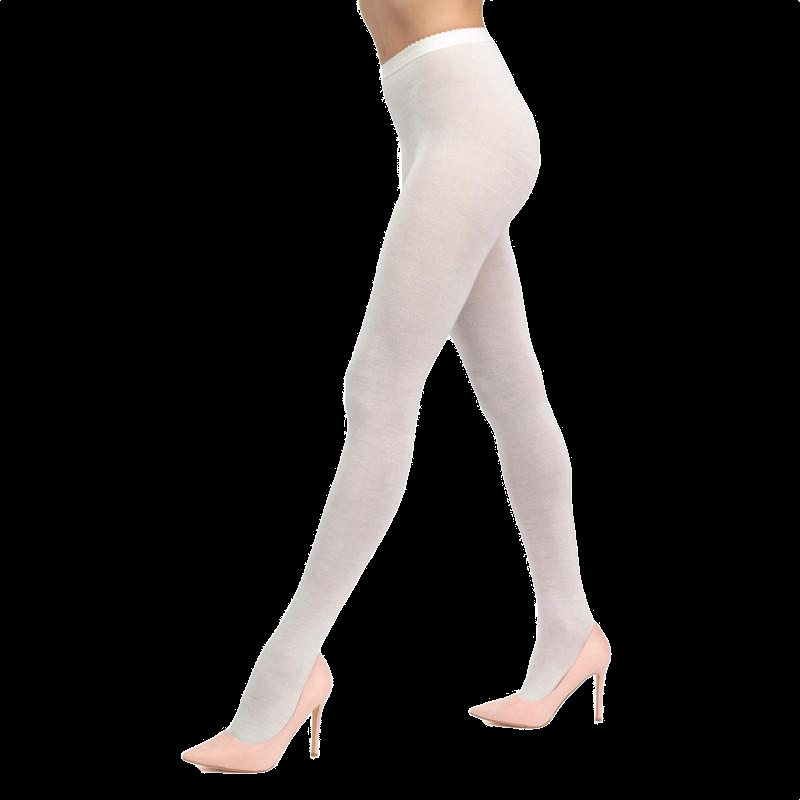 Doré Doré Collant Femme En Laine - Écru
