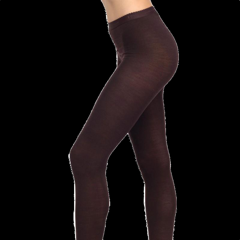 Doré Doré Collant Femme En Laine - Marron Chocolat