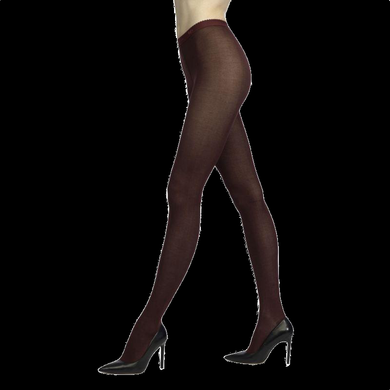 doré doré Collants en coton maille unie - Aubergine