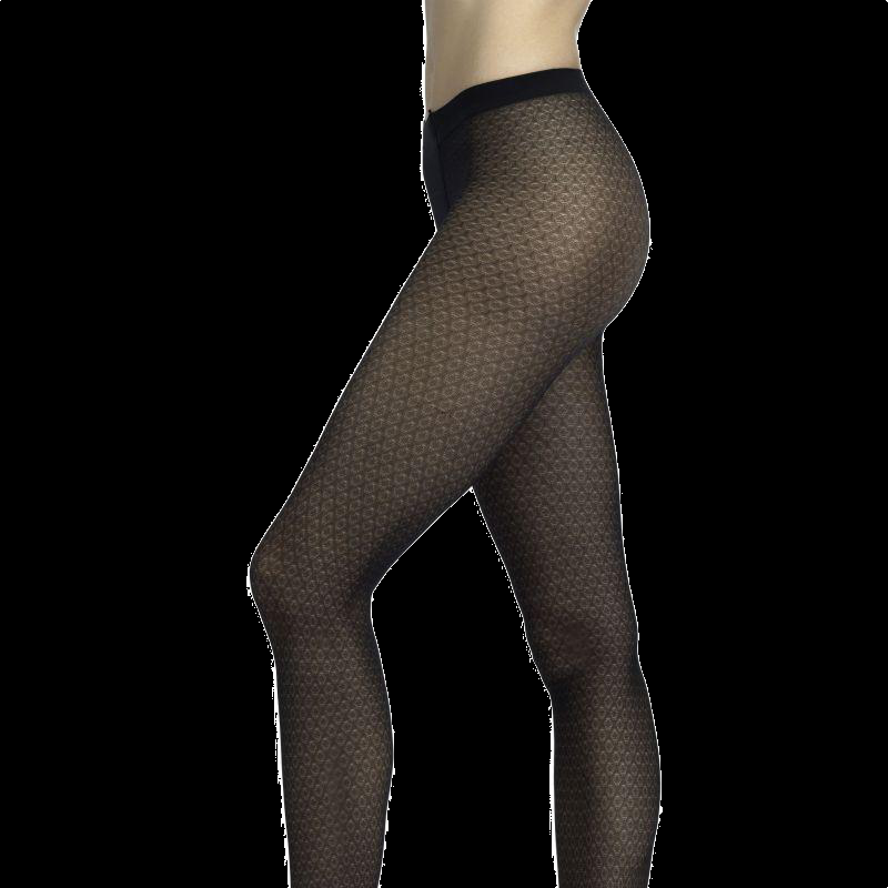 Doré Doré Collants Fantaisie Texturés - Noir