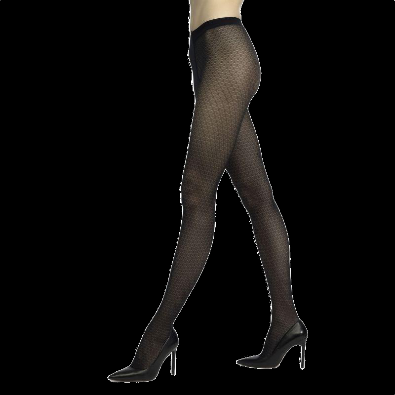 Doré Doré Collants Fantaisie Texturés - Noir
