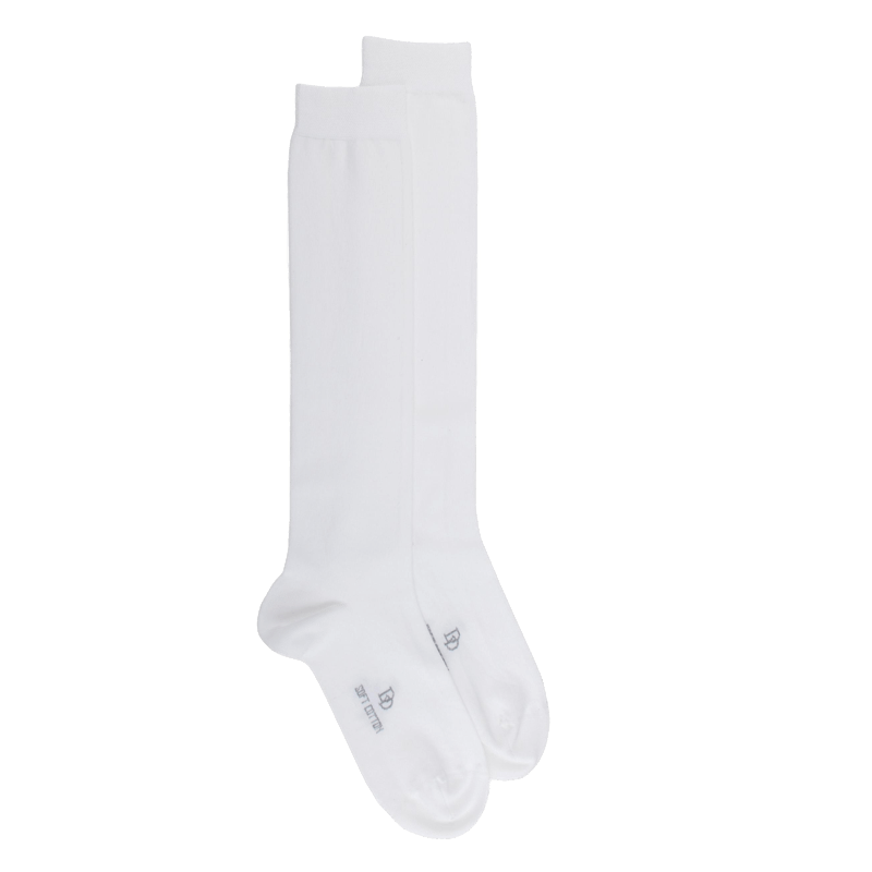 Doré Doré Mi-bas Femme En Coton Doux - Blanc