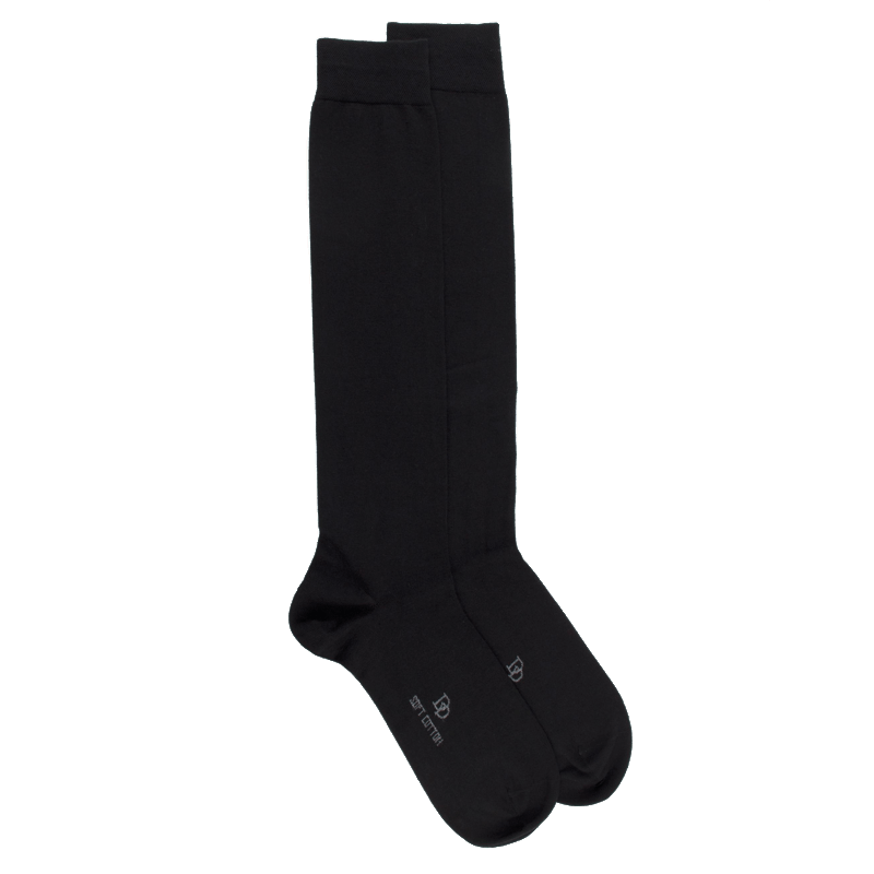 doré doré Mi-bas homme fins en coton égyptien - Noir