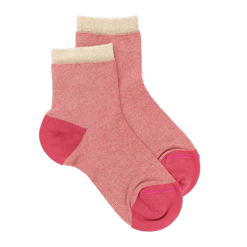 doré doré Socquettes en coton et lurex - Rose