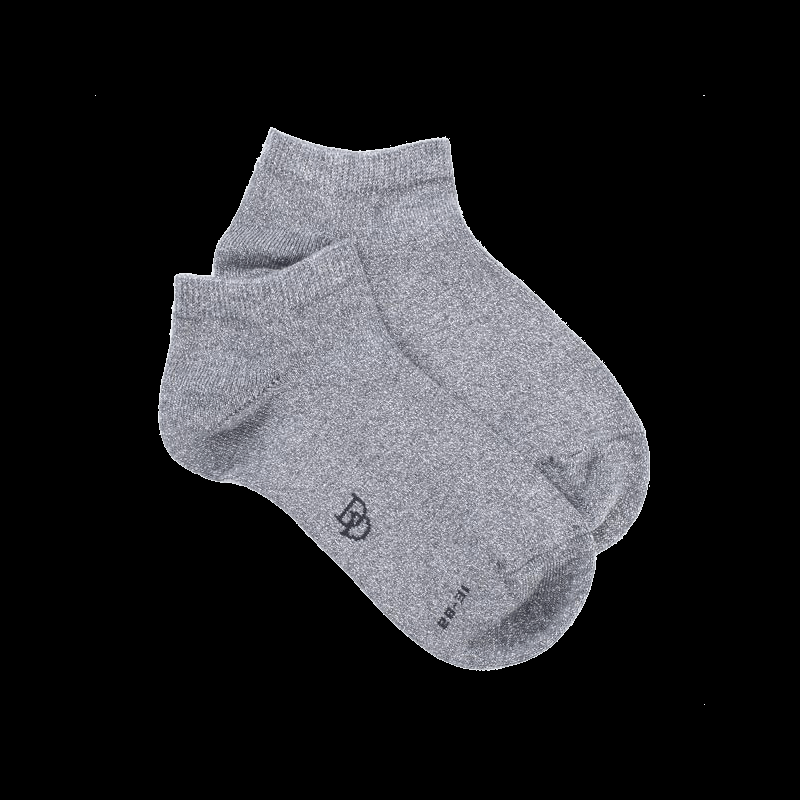doré doré Socquettes enfant en coton gris brillant