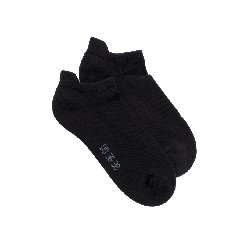 doré doré Socquettes femme en coton bouclette - Noir