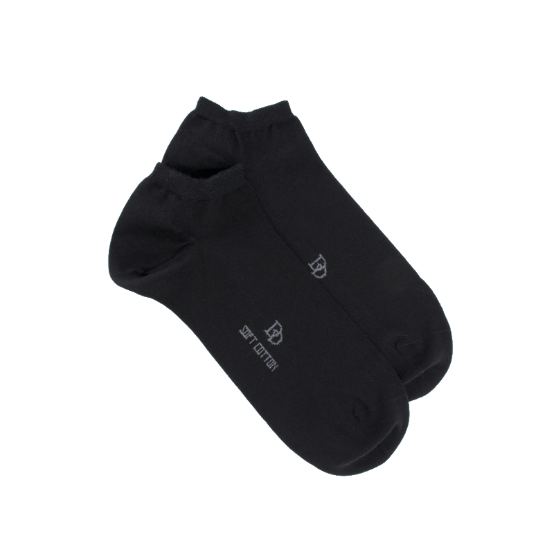 doré doré Socquettes homme en coton doux - Noir