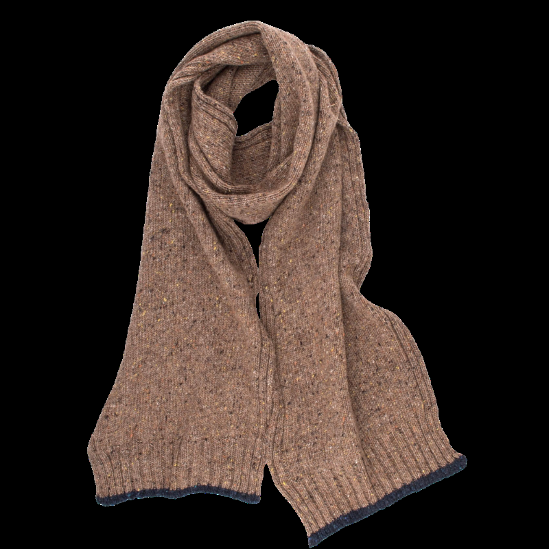 Doré Doré Écharpe Unisexe En Laine - Blanc Grive & Bleu Foncé