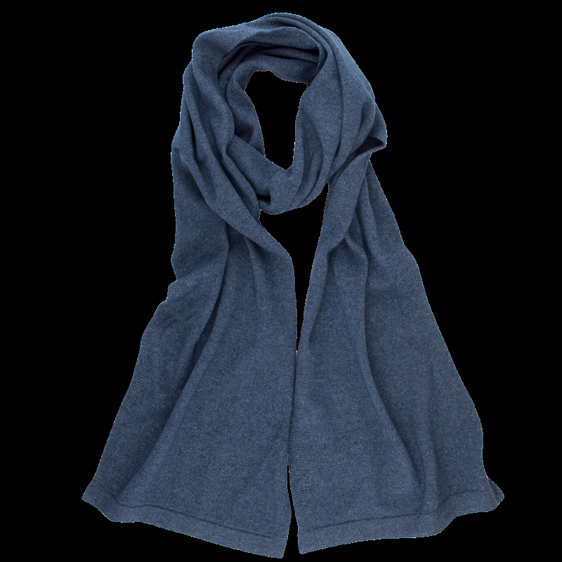 doré doré Écharpe unisexe en laine et cachemire - Bleu corsaire
