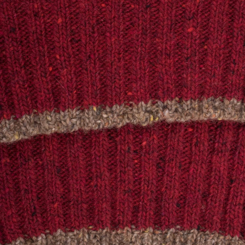 Doré Doré Écharpe Unisexe En Laine - Rouge Amarante & Blanc Grive