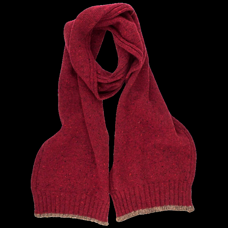 Doré Doré Écharpe Unisexe En Laine - Rouge Amarante & Blanc Grive